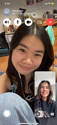 A screenshot of a FaceTime call
